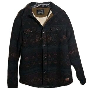 Jachs New York Premium Outdoor Men’s Wool Blend Aztec Shacket Size M Sherpa